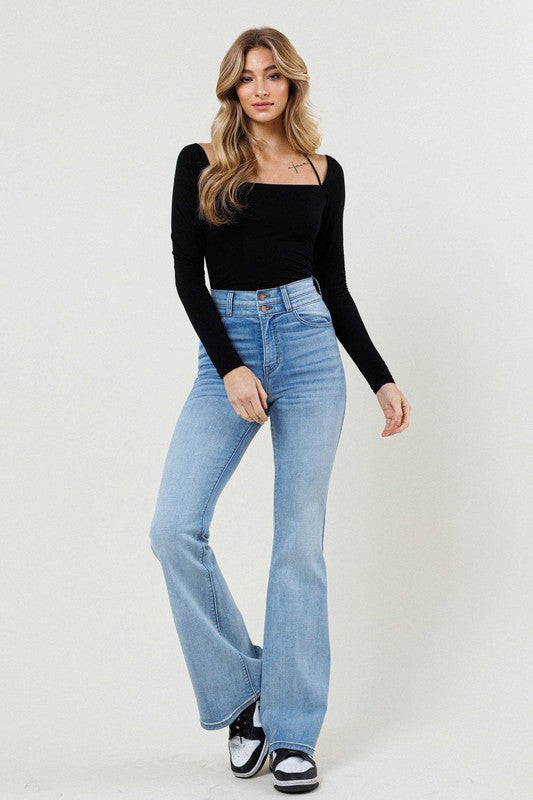 Load image into Gallery viewer, High Waisted Flare Jeans
