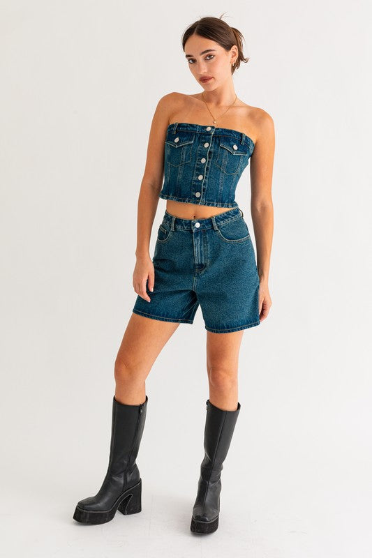 Load image into Gallery viewer, Let It Go Denim Top

