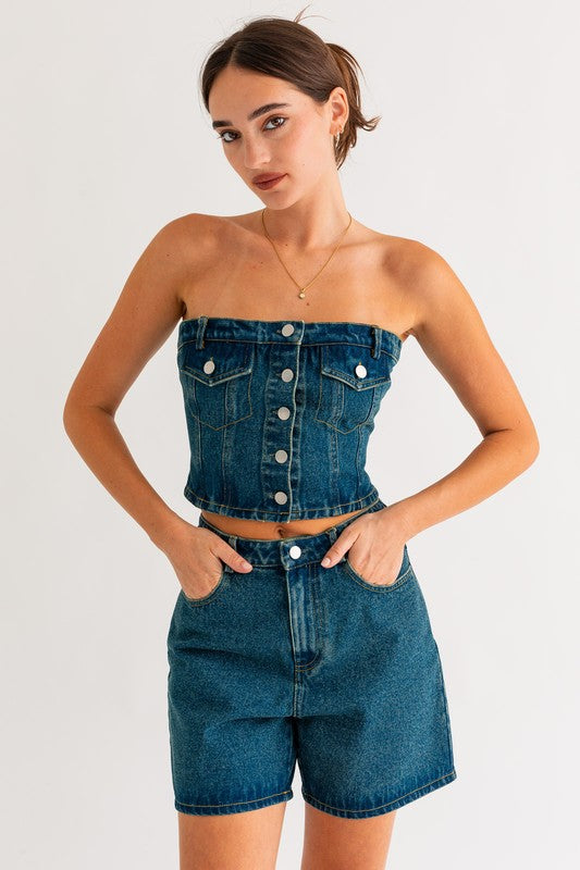 Load image into Gallery viewer, Let It Go Denim Top
