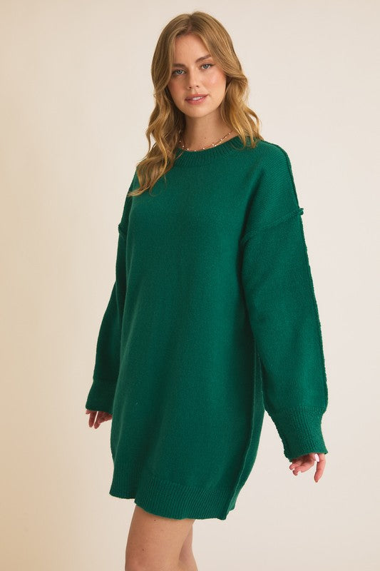 oversized green sweater dress All I Need Color: Ivory