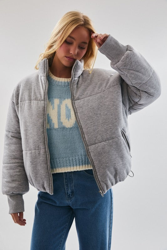 Open Arms Jersey Puffer Jacket