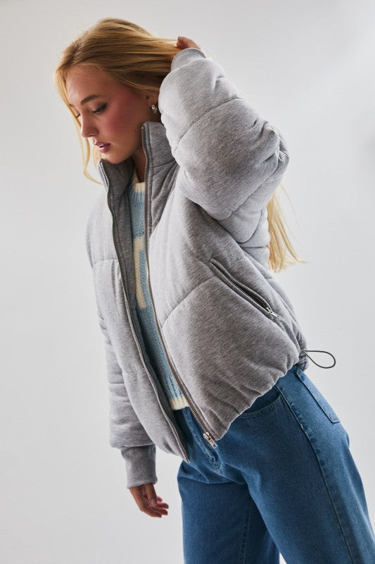 Open Arms Jersey Puffer Jacket