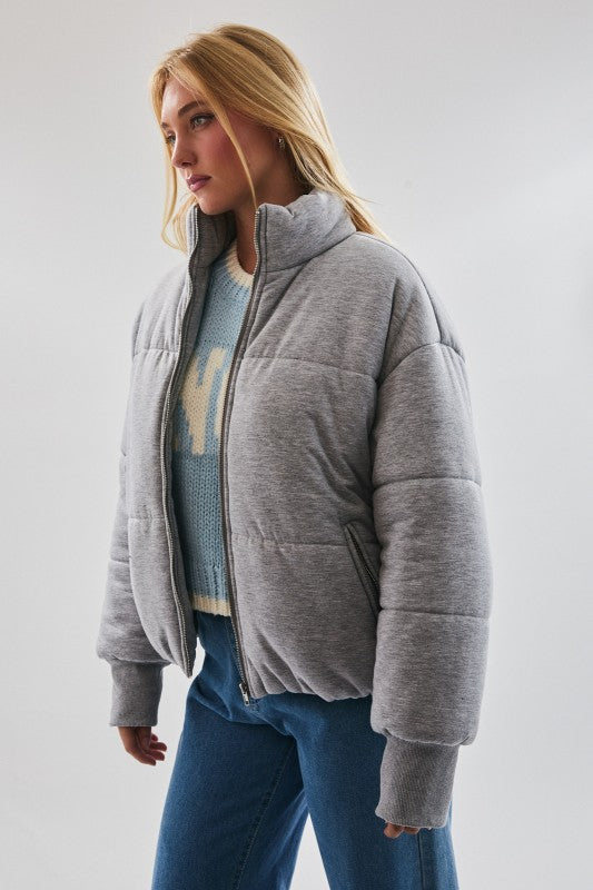 Open Arms Jersey Puffer Jacket