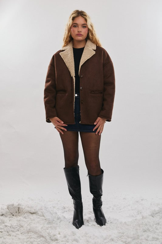 Snuggle Up Suede Shearling Jacket