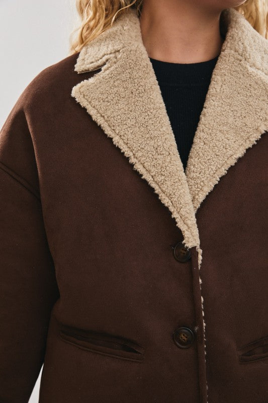 Snuggle Up Suede Shearling Jacket