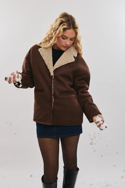 Snuggle Up Suede Shearling Jacket