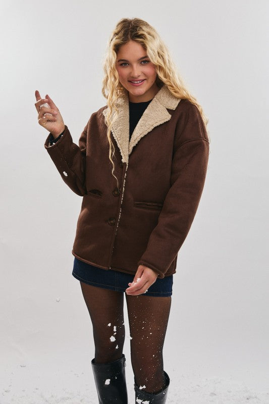 Snuggle Up Suede Shearling Jacket