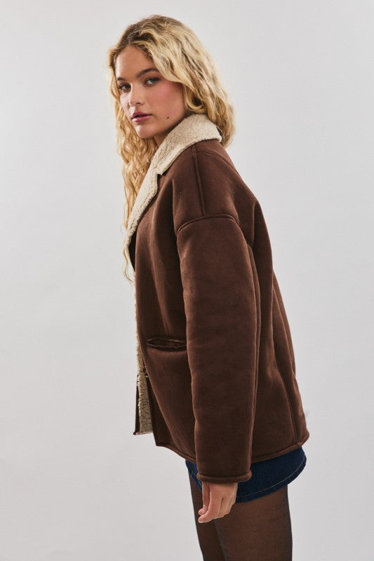 Snuggle Up Suede Shearling Jacket