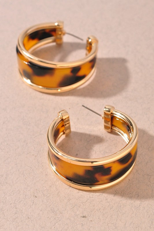 Tortoise Hoop Earrings