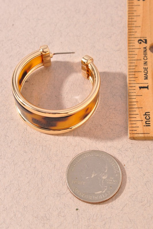 Tortoise Hoop Earrings