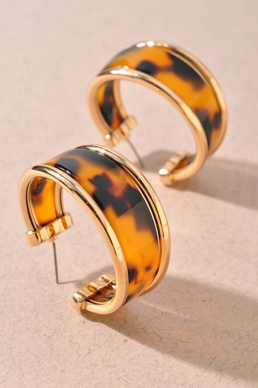Tortoise Hoop Earrings