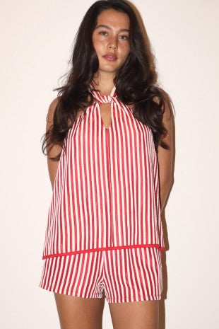 On Vacay Striped Romper