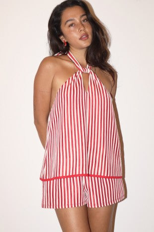 On Vacay Striped Romper