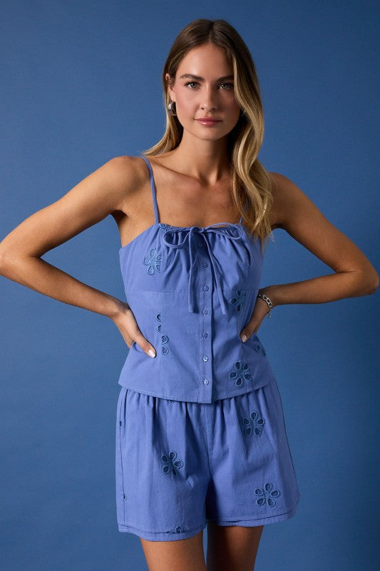 Ocean Eyes Eyelet Top