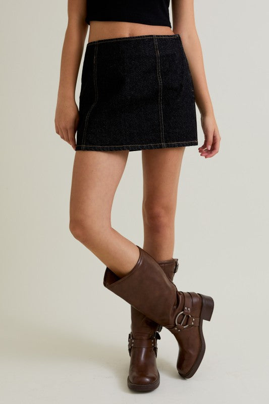 Falling Again Denim Skirt
