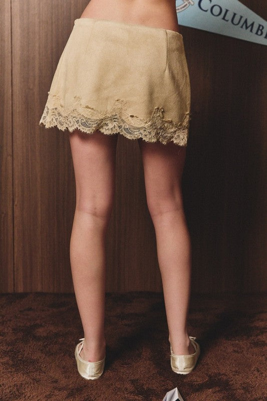 Falling For You Suede Skirt