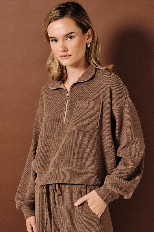 Let’s Stay In Half-Zip Pullover