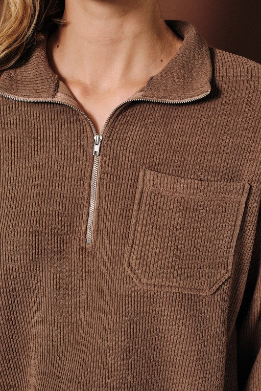 Let’s Stay In Half-Zip Pullover