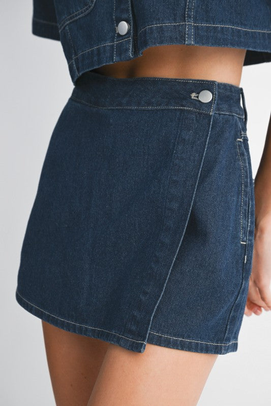 Too Well Denim Skort
