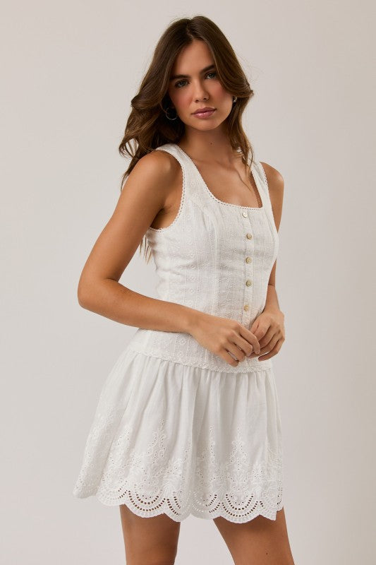 Falling Fast Eyelet Dress
