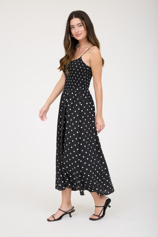 Sure Thing Polka Dot Midi Dress Polka Dots / Small