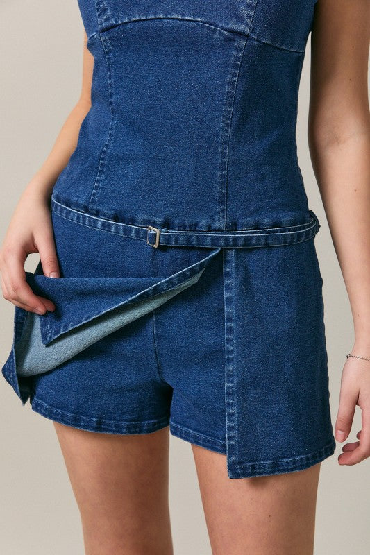 It Girl Denim Romper