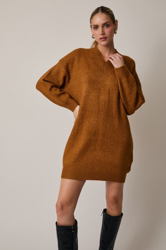 Pumpkin Spice Sweater Dress Medium / Dark Brown Pumpkin Spice Sweater Dress Medium / Dark Brown