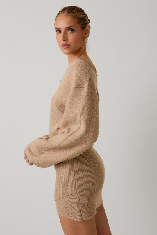 Believe In Me Sweater Dress Medium / Beige Believe In Me Sweater Dress Medium / Beige