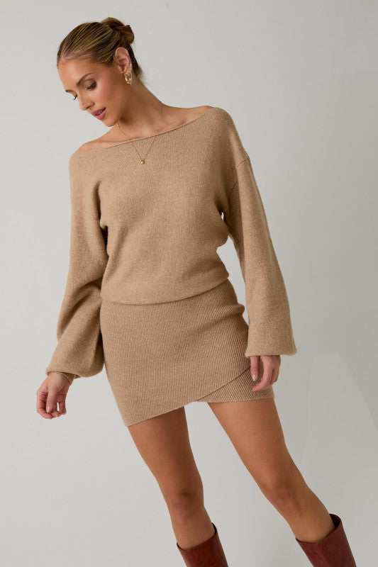 Believe In Me Sweater Dress Medium / Beige Believe In Me Sweater Dress Medium / Beige
