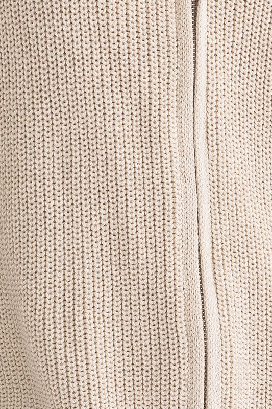 Close-up of a beige fabric with a zipper