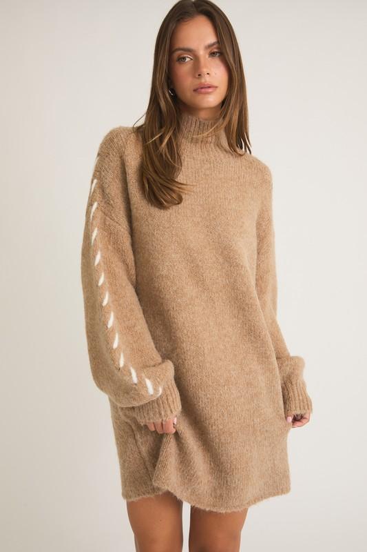 Beige sweater dress thumbnail