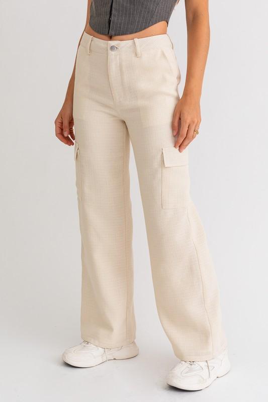 Load image into Gallery viewer, Tell Me Tweed Cargo Pants
