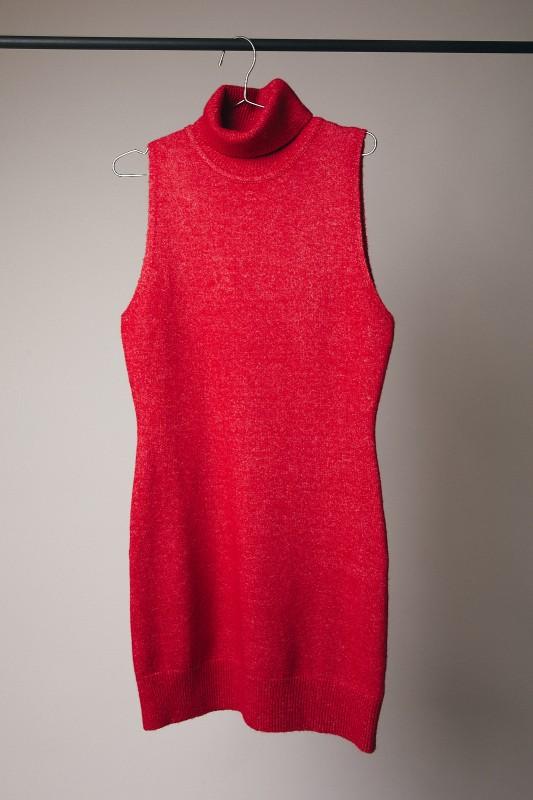 The Macie Sweater Dress Red / Medium
